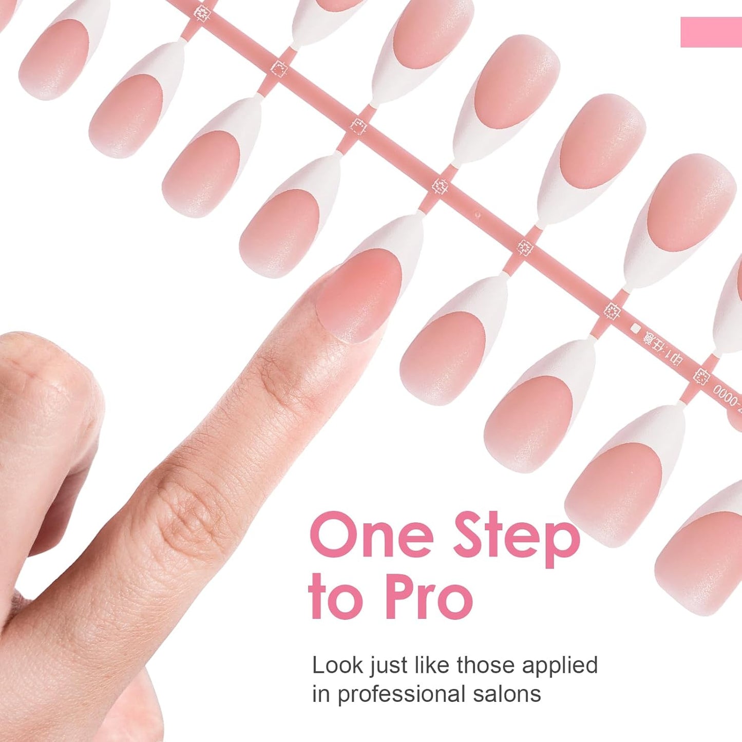 French Tip Press on Nails Gel Nail Tips - 300Pcs Pre-Colored Quick and Easy Press on Nails