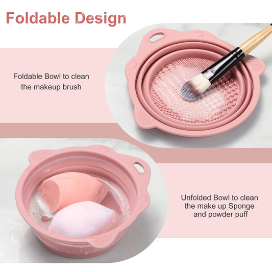 Foldable Silicone Makeup Brush Cleaner Bowl