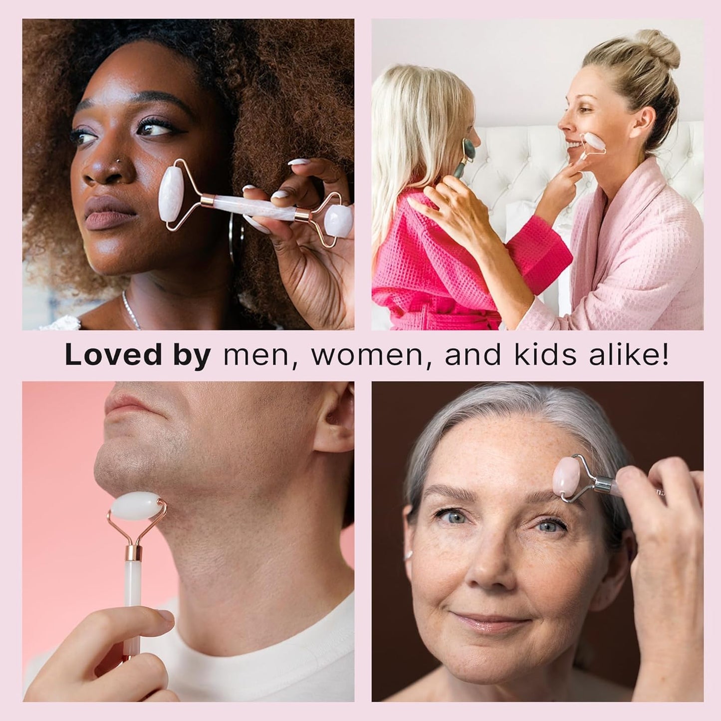 Rose Quartz Face Roller - Skin Care Tools for Fine Lines and Wrinkles