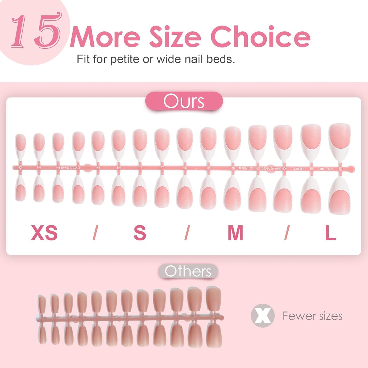 French Tip Press on Nails Gel Nail Tips - 300Pcs Pre-Colored Quick and Easy Press on Nails