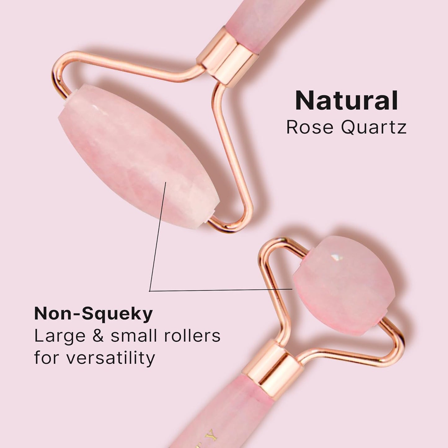Rose Quartz Face Roller - Skin Care Tools for Fine Lines and Wrinkles