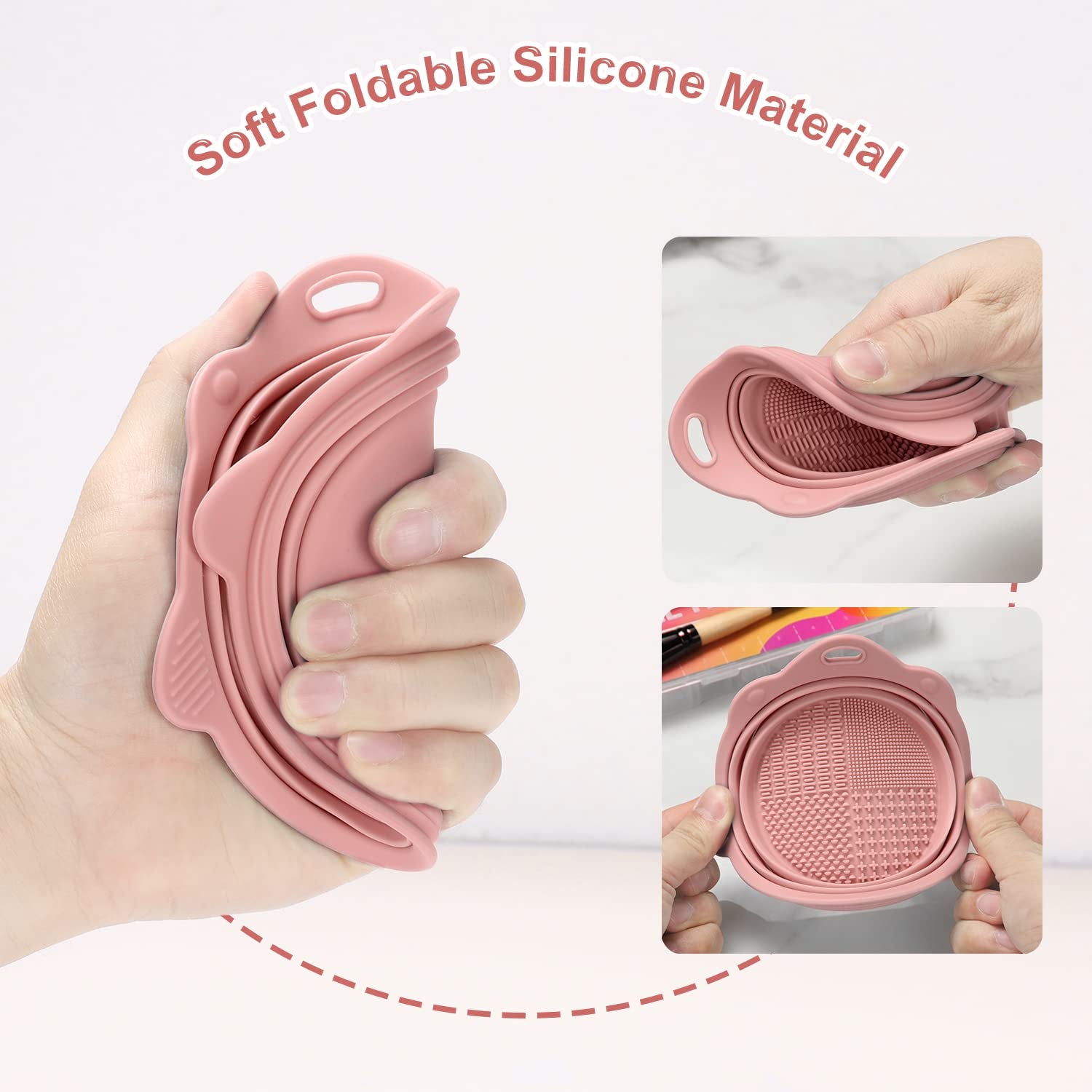 Foldable Silicone Makeup Brush Cleaner Bowl 