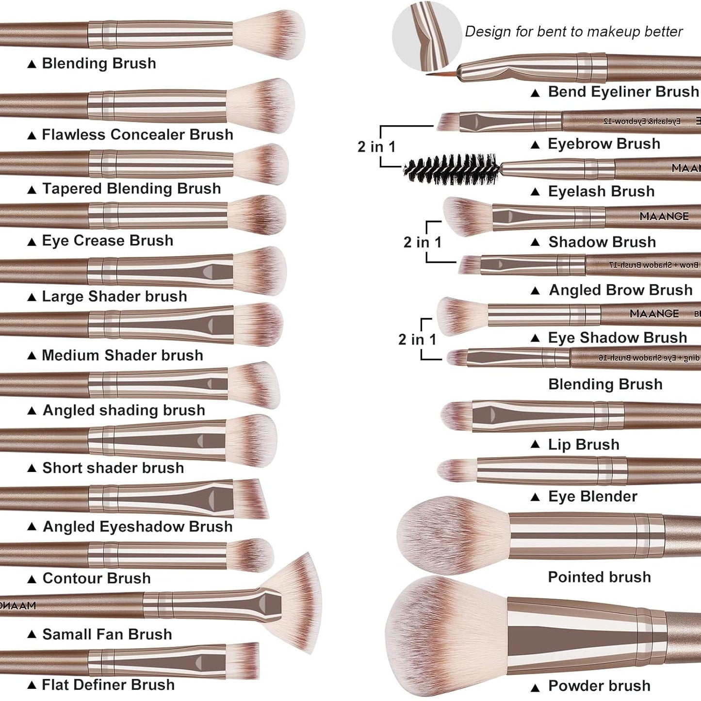 Make up Brushes, 20 Pcs Professional Makeup Brushes Set Foundation Eyeshadow Blush Brush set