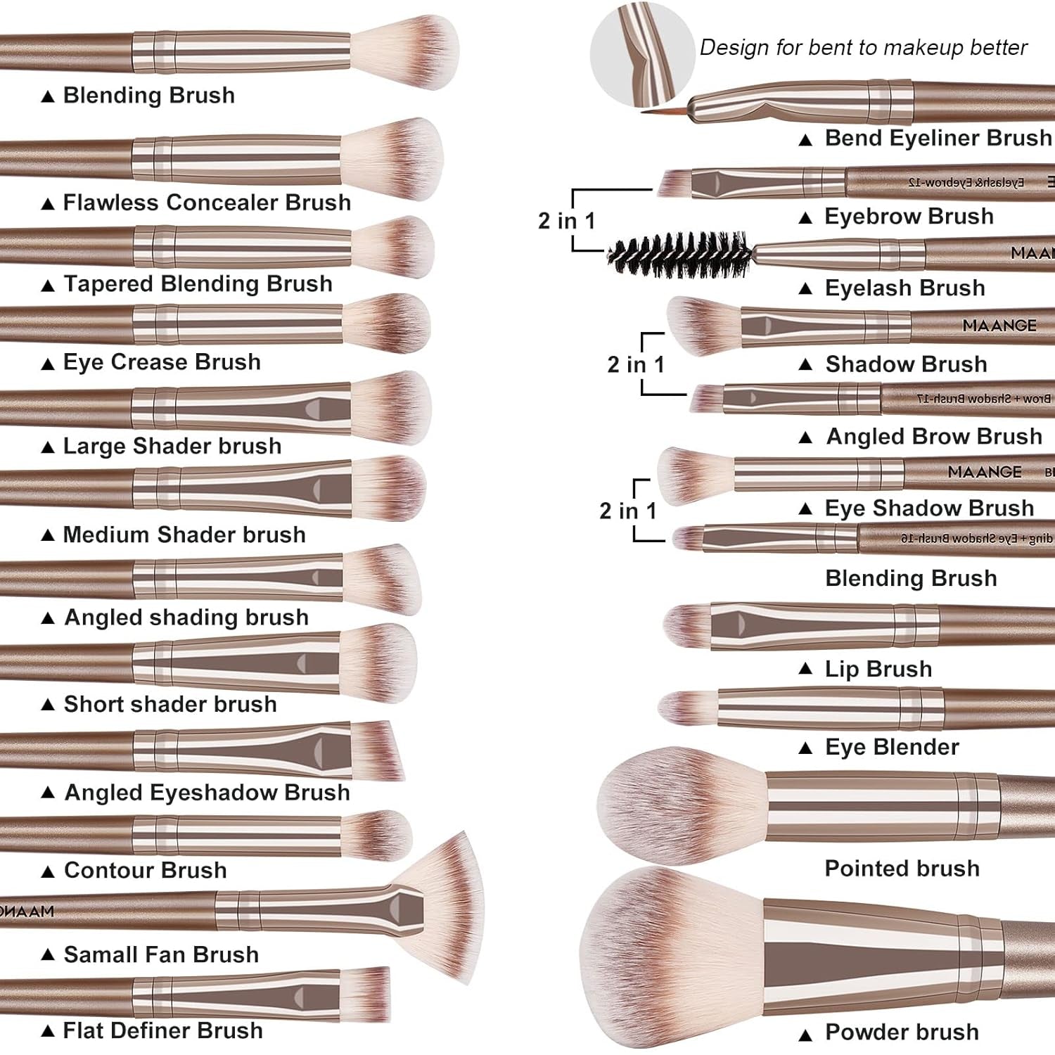 Make up Brushes, 20 Pcs Professional Makeup Brushes Set Foundation Eyeshadow Blush Brush set