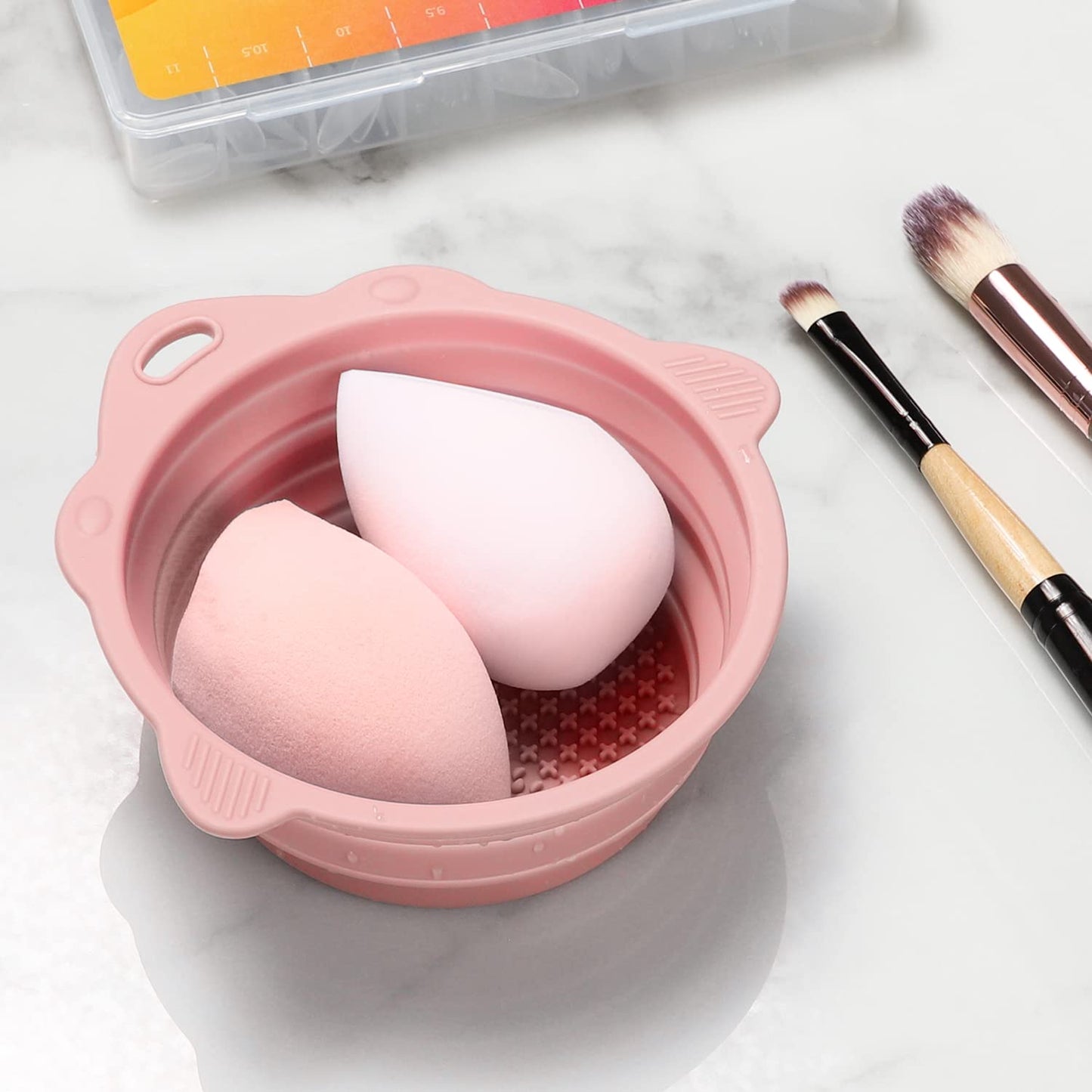 Foldable Silicone Makeup Brush Cleaner Bowl 
