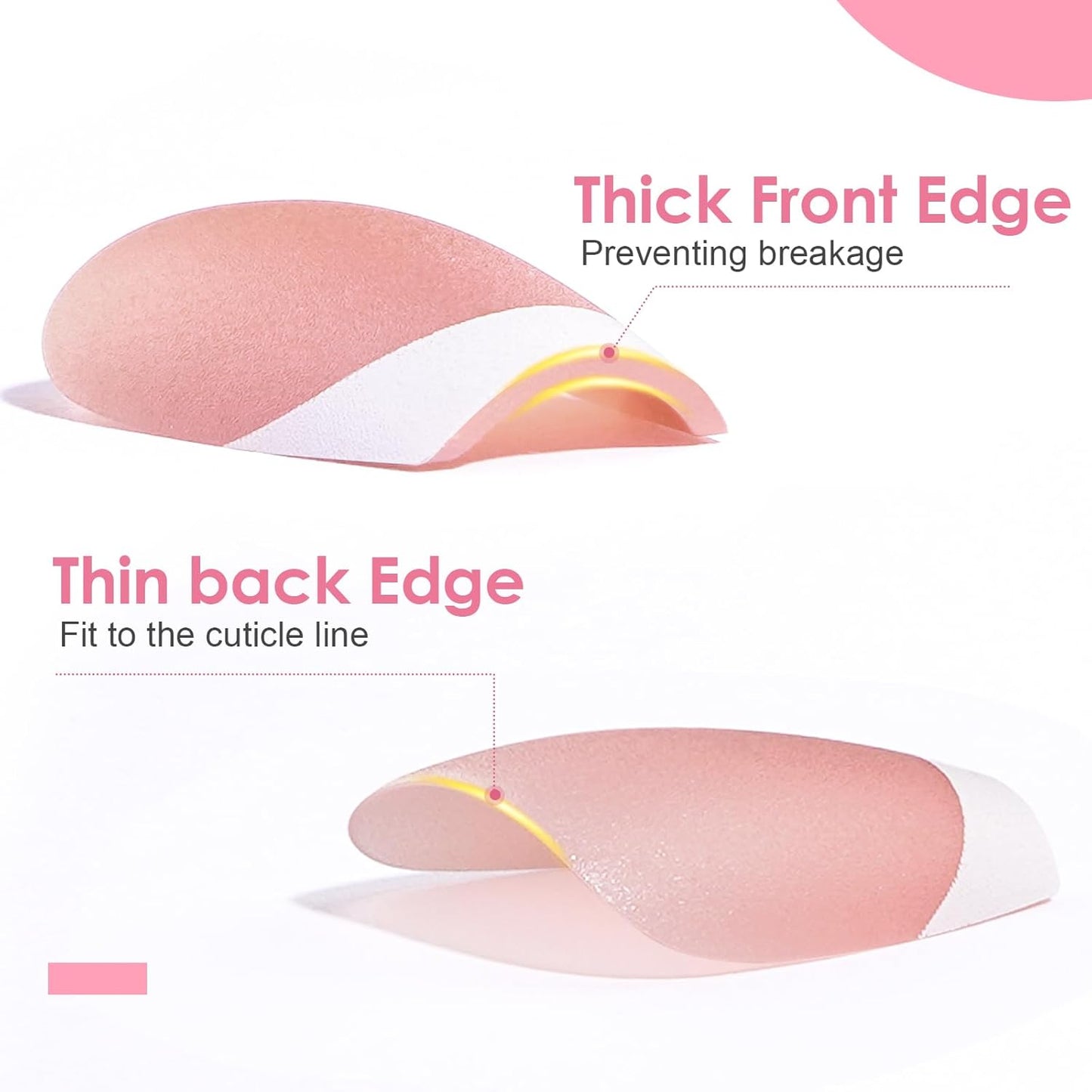 French Tip Press on Nails Gel Nail Tips - 300Pcs Pre-Colored Quick and Easy Press on Nails 