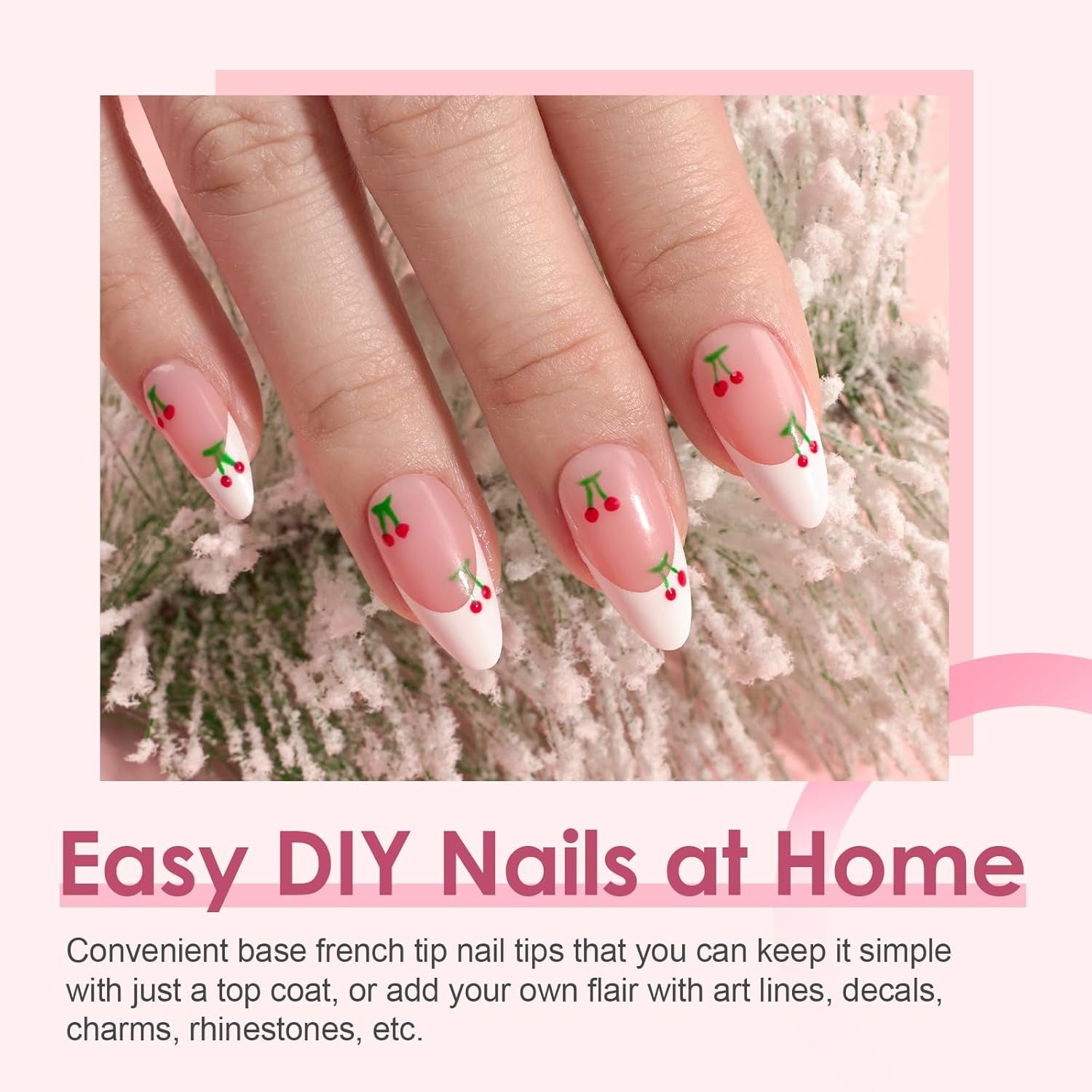 French Tip Press on Nails Gel Nail Tips - 300Pcs Pre-Colored Quick and Easy Press on Nails 