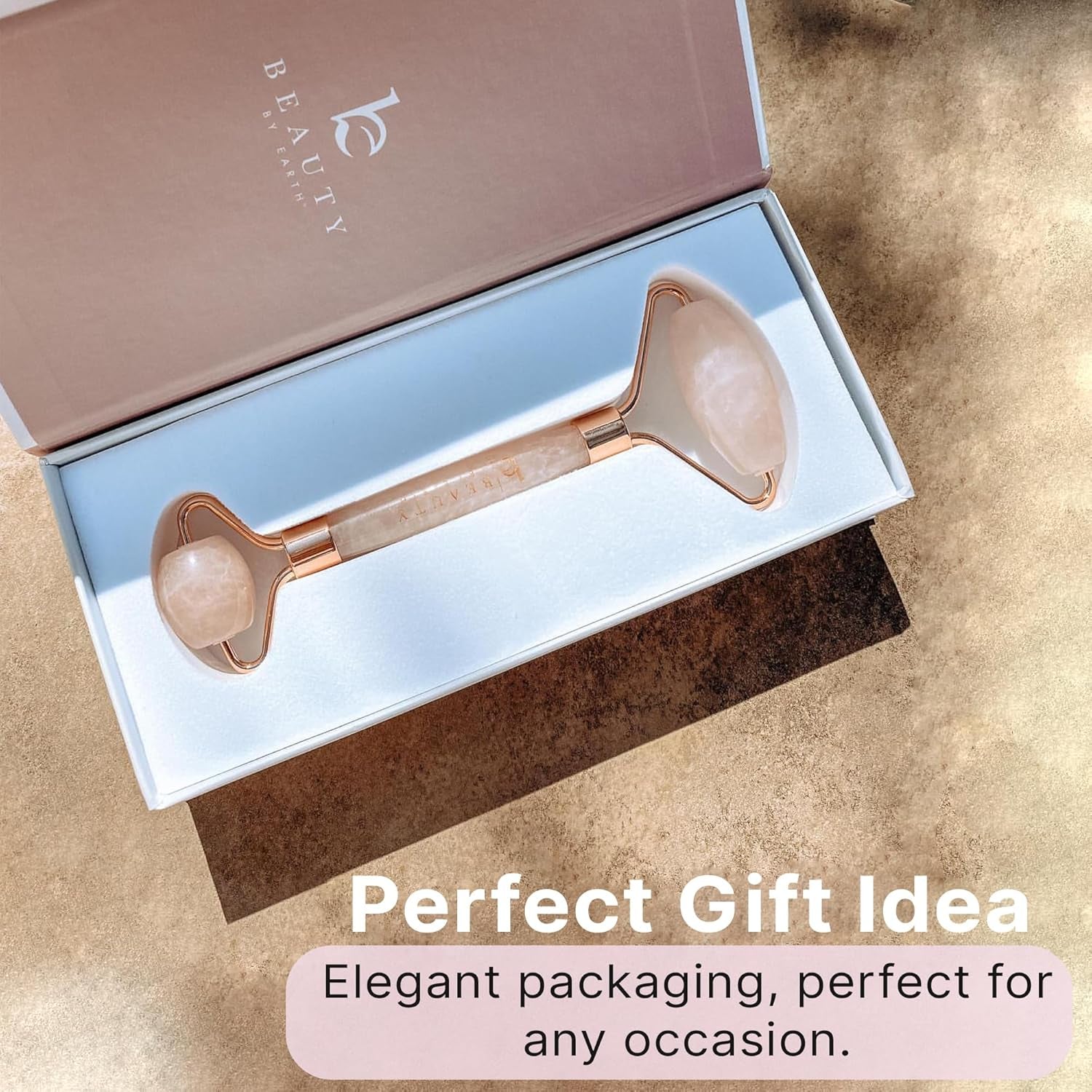 Rose Quartz Face Roller - Skin Care Tools for Fine Lines and Wrinkles